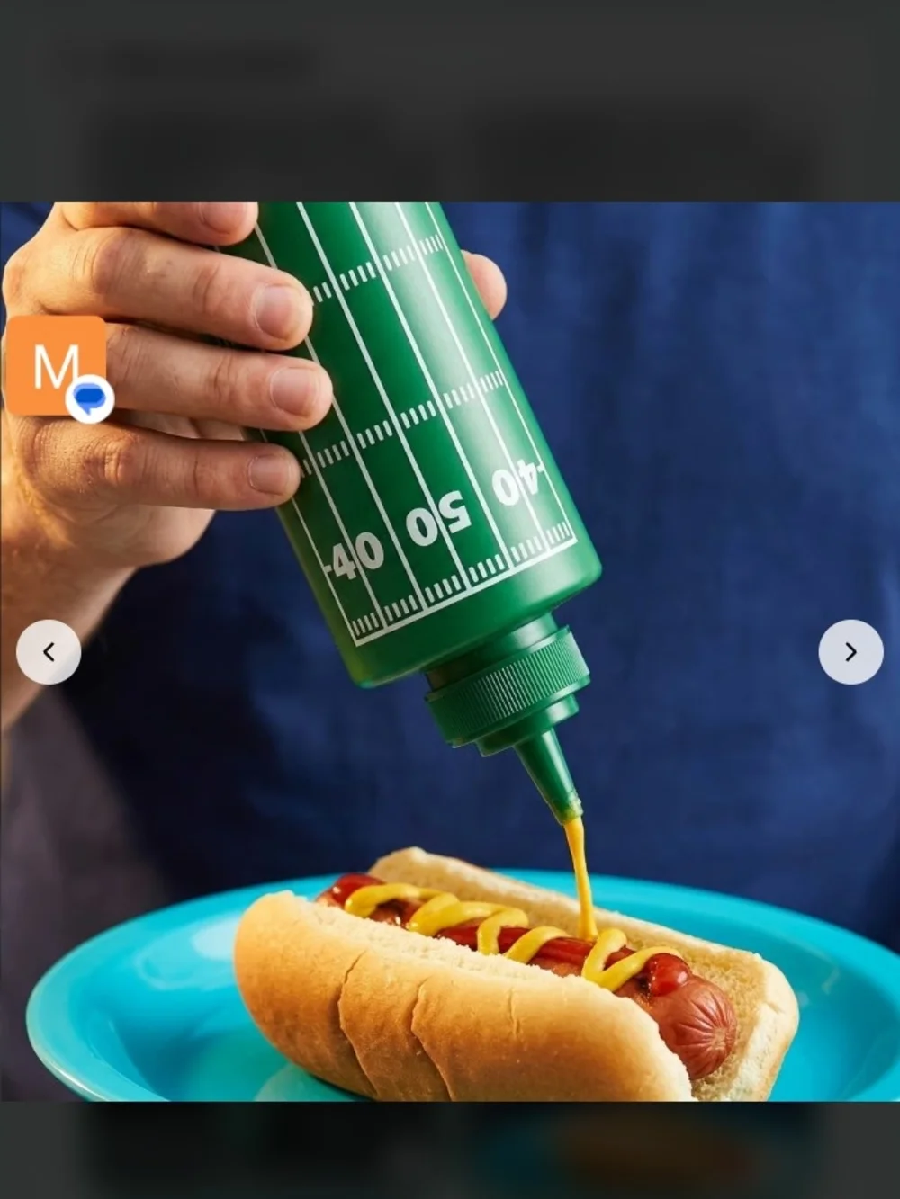 Green Football Field Themed Condiment Squeeze Bottle